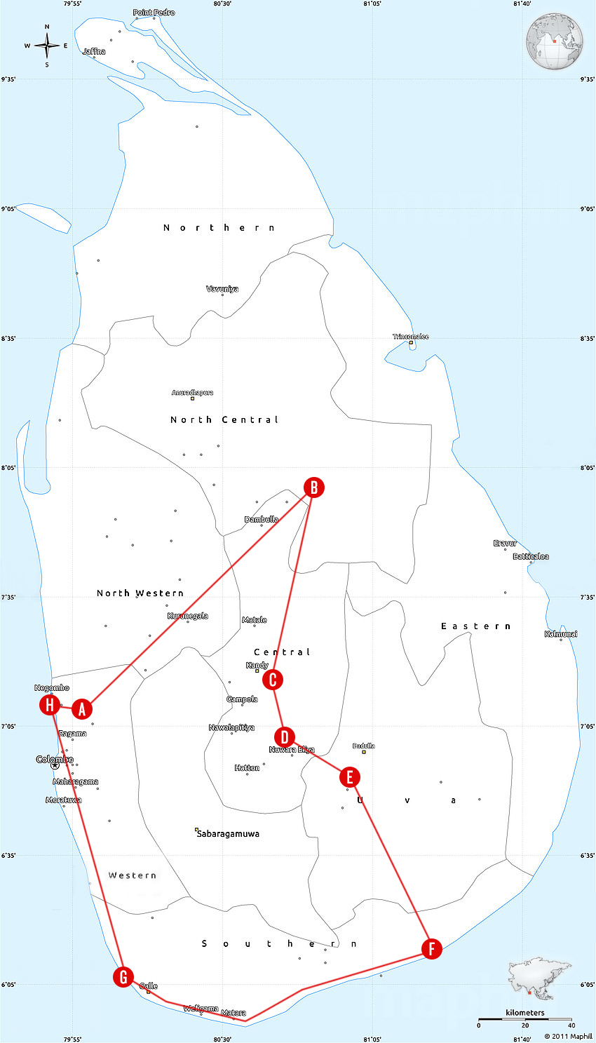 Sri Lanka - Our Map