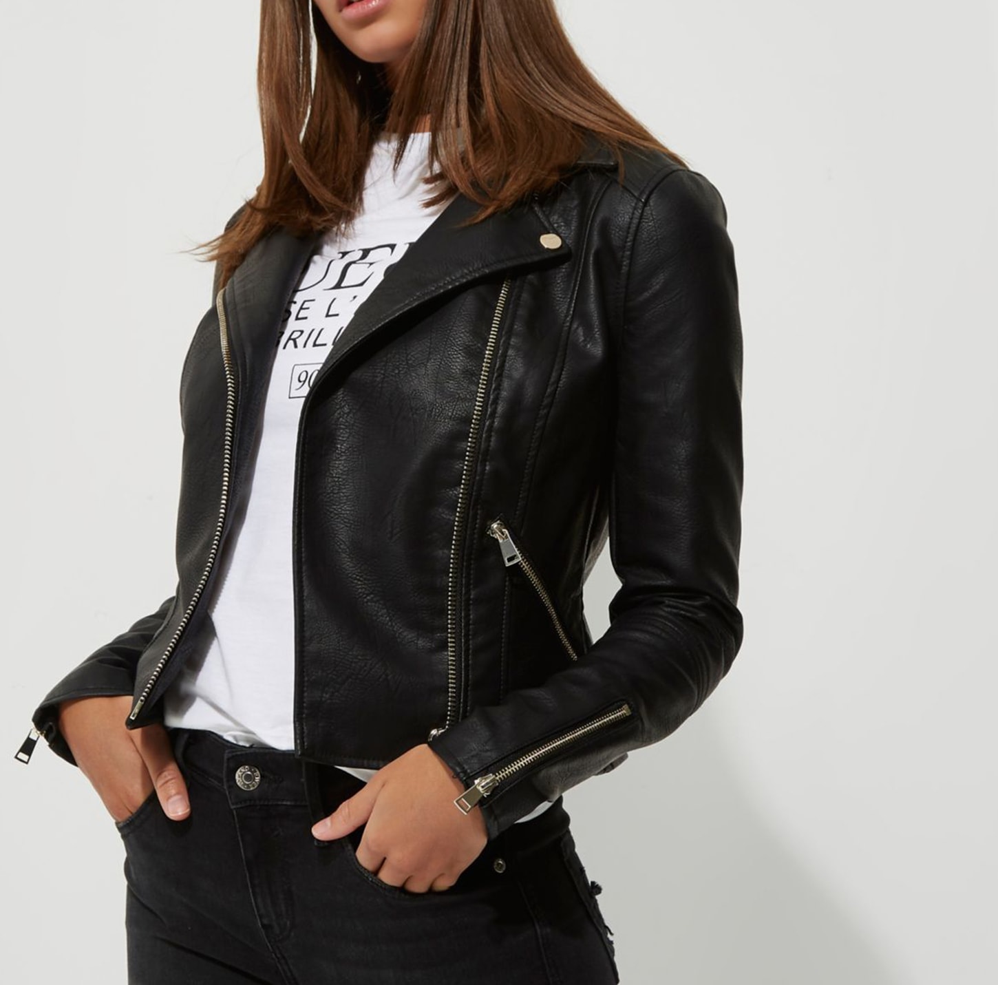 faux leather jacket